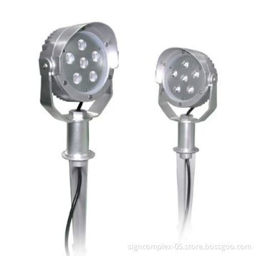 LED Garden Lights, 140 x 104 x 492mm Production Dimensions and Aluminum + Tempered Glass Materials